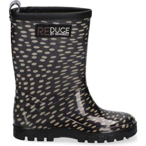 Braqeez 121960-689 Meisjes Regenlaarzen - Zwart/Print - PVC - - Duurzaam/Recyclebaar