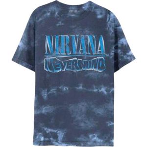 Nirvana - Nevermind Wavy Logo Heren T-shirt - XL - Blauw