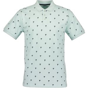 Blue Seven poloshirt - heren poloshirt - 321159 - aqua print - maat M