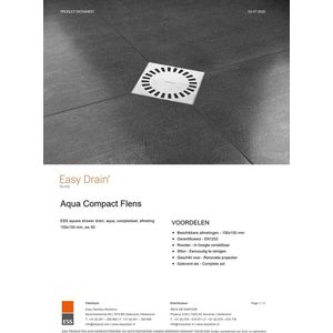 Easy Drain Aqua compact 15x15 ws 50 met flens geborsteld rvs