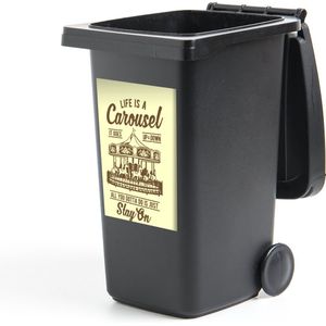 Container sticker Kermis - Geel - Vintage - 40x60 cm - Kliko sticker