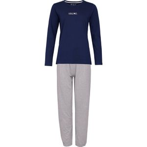 By Louise - Pyjama Set - Donkerblauw / Grijs Gestipt - Dames - Katoen
