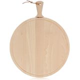 Boska Serveerplank Rond Amigo XL - Borrelplank met Handgreep - Rustiek Beukenhout - Bruin - ⌀ 42 cm