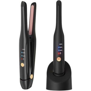 Draadloze 2-in-1 Stijltang en Krultang met Keramische Platen en USB-C Oplader