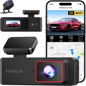 Kingslim E2 Pro – Dual Dashcam – 2K + 1080P – WiFi – Parkeermodus
