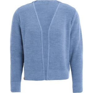 Knit Factory - Lenny Gebreid Vest - Gebreide dames cardigan - Kort vest op heuphoogte - Lichtblauw damesvest gemaakt uit 30% wol en 70% acryl - Crystal Blue - 36/38