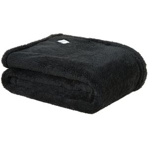 DoubleDry - Teddy Fleece Deken - Zwart - 130x170 cm