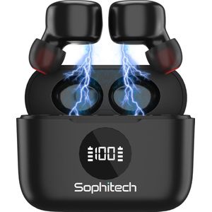 SophiBuds Draadloze Oordopjes Bluetooth – Oortjes draadloos – Oordopjes draadloos – Draadloze oortjes bluetooth – Noise cancelling ENC – Universeel – BT 5.4 – Zwart