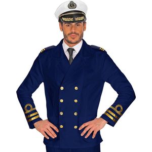 Widmann - Kapitein & Matroos & Zeeman Kostuum - Jas Marine Officier Oorlogskruiser Man - Blauw - XXL - Carnavalskleding - Verkleedkleding