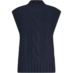 Red Button Trui Sleeveless Cable Srb4638 Navy Dames Maat - XXL