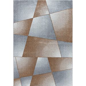 Modern laagpolig vloerkleed Rio - abstract - koper - 200x290 cm