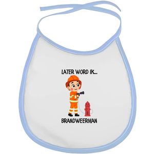 Akyol - later word ik brandweerman slabbetje blauw - Brandweer - brandweermannen - hulpverlener - cadeau voor een brandweerman - firefighter