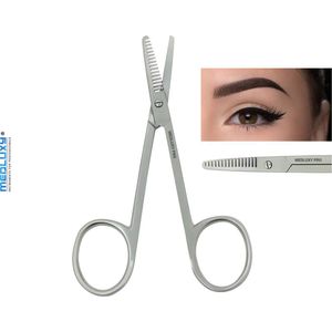 Medluxy - Wenkbrauwschaar - Uitdunschaar - Kamschaar - 9,5 cm - RVS - Stevig - voor gezicht haar schaar - wenkbrauw - facial hair scissor - scherp [ES0648]
