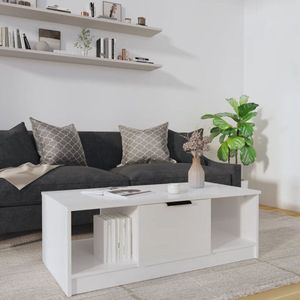 Furniture Limited - Salontafel 102x50x36 cm bewerkt hout hoogglans wit
