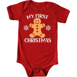 My first christmas -  Rompertje - Kerst romper - Baby's eerste kerst - BabyBugz - Maat 6 tot 12 maanden