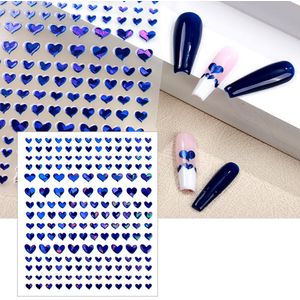 Nagelstickers | Nail Art | Blauwe Hartjes | Zelfklevend | Manicure Set