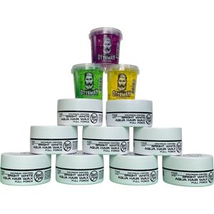 9-pack Voordeelbundel Red One Aqua Hair Wax Bright White 150ml + 3 stuks Topkwaliteit Ottoman Ultra Strong Hair Gel 150ml - RedOne - Extra voordelig - Haargel - Haarwax - Sterke Hold - Kapperskwaliteit