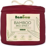Bambaw - Luxe Bamboe Hoeslaken - Bourgondy - Ultra Ademend - Hypoallergeen