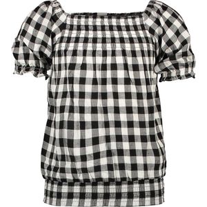 B-Nosy Meisjes blouses B-Nosy Girls check woven top Sunny black /white a 110