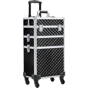 Schmink koffer - Kapperskoffer trolley - Visagie make up koffer trolley - Schminkkoffer - Beauty case - Cosmetica koffer - Ideaal voor reizen - To go