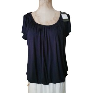 Dames ballon top met mouwen donker blauw One size 38 t/m 44