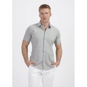 GENTS - Korte mouw knit figuur - Polyblend - Wit - Maat EU38/S