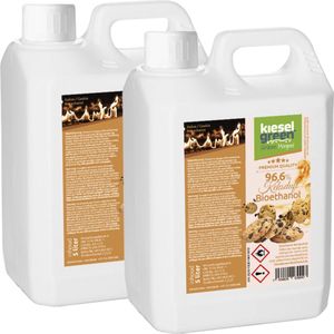 KieselGreen 10 Liter Bio-Ethanol met Cookie Aroma - Bioethanol 96.6%, Veilig voor Sfeerhaarden en Tafelhaarden, Milieuvriendelijk - Premium Kwaliteit Ethanol voor Binnen en Buiten