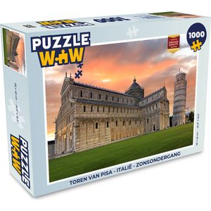 Puzzel Toren van Pisa - Italië - Zonsondergang - Legpuzzel - Puzzel 1000 stukjes volwassenen