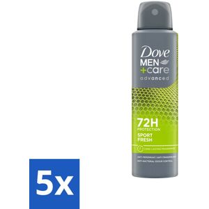 5 x Dove Men+Care Deodorant Spray - Sport Fresh - 150 ml - Zweet - Geur - Dove Men+Care - Hydraterend - Verzorgend