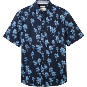 TOM TAILOR printed cotton linen shirt Heren Overhemd - Maat L
