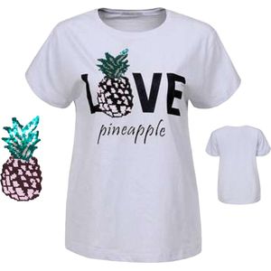 Glo-Story t-shirt lichtblauw love pineapple M