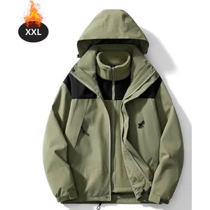 Nivard Skipak - SkiBroek - Skijas - Ski Suit - Wintersport - Dames - Winter - Warm Fleece - Legergroen - Maat XXL