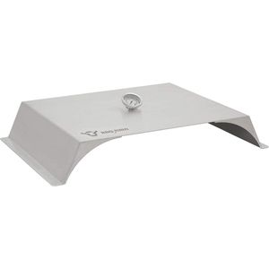 Pizza-opzetstuk voor gasbarbecue met thermometer en pizzasteen - Roestvrij staal, 56 x 39 cm