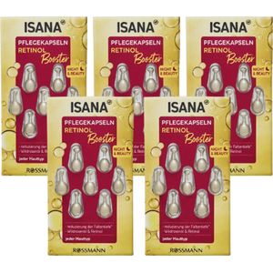 ISANA Retinol Booster Concentraat Capsules - COMBI-verpakking 5x 7 stuks - Vermindert rimpeldiepte - Voor alle huidtypes - 35 stuks