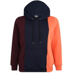 Urban Classics Hoodie/trui -4XL- Tripple Bordeaux rood/Blauw
