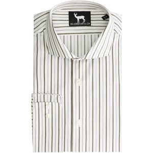 overhemd strijkvrij - Katoen - Streep Grijs - Maat EU44/XL