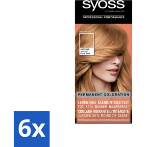6 x Syoss - Haarverf Colors Pantone - 9-67 Coral Gold - 1 Haarkleuring - Haarverf - Permanente Haarkleuring - Syoss - Pantone - Coral Gold