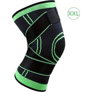 Nivard Kniebrace - Sportbrace Knie - Knee Sleeves - Knee Sleeves Powerlifting - Compressie Knie Brace - Knee Wraps - Knee Support - Dames - Heren - Groen - Maat XXL