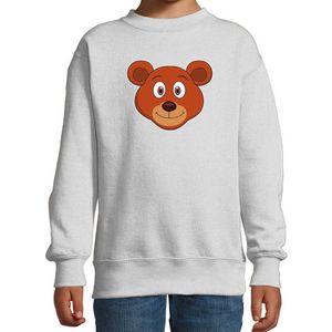 Cartoon beer trui grijs voor jongens en meisjes - Kinderkleding / dieren sweaters kinderen 98/104