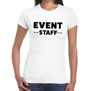 Event staff tekst t-shirt wit dames - evenementen crew / personeel shirt L