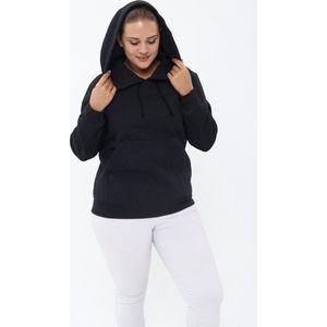 Pianoluce Women's Oversized Striped Pocket Hooded Sweatshirt Anthracite 48 PLWM23SWT01