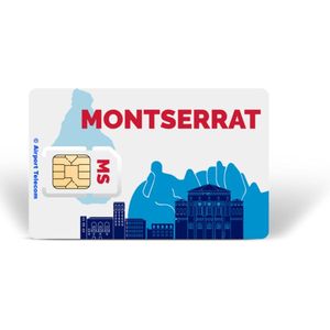 Simkaart Montserrat 6GB Data Prepaid Met Snel 4G/5G Internet En Bellen Op Reis Met Airport Telecom