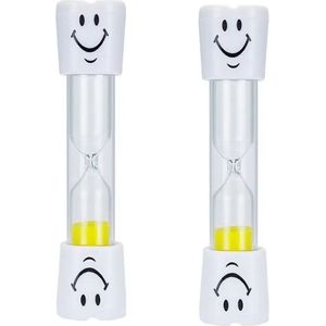 Zandlopers - 3 Minuten - Badkamer douche Timer - Spelletjes Timer – 2 Stuks - Geel
