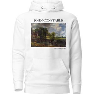 John Constable 'De Hooiwagen' (""The Hay Wain"") Beroemd Schilderij Hoodie | Unisex Premium Kunst Hoodie | Wit | L