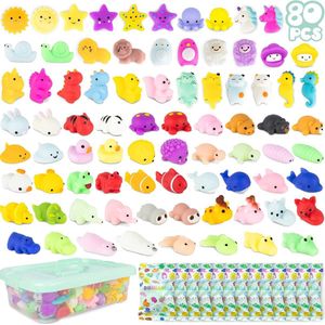 Squishy - Squishy - Mochi Squishy - Squishy Stressbal - Squishy Speelgoed - Fidget Toys - Knijp Speelgoed-80stucks