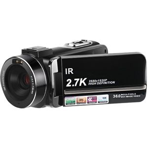 Camcorder 2.7K / 36MP / 16x zoom / IR nachtzicht 7-delig Zwart