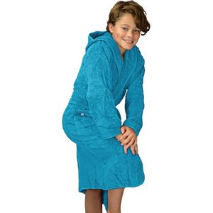 ARTG® Boyzz & Girlzz Kinder Badjas met Capuchon - Petrol Blauw - Deep Blue - Maat 140/152