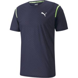 Puma Sportshirt Heren model Train Breeze - Navy/LimeGroen - Maat S