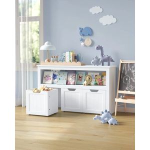 Gran Vida® - Opbergkast voor Kinderen - Met 3 Opbergbakken - Compact en Ruim - Wit - 102x30x60 cm