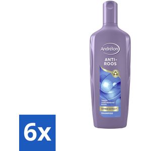 6 x Andrélon - Anti-Roos - Shampoo - 300 ml - Roos Shampoo - Anti-roos Shampoo - Hoofdhuidverzorging - Gember Shampoo - Haarverzorging